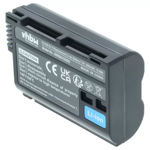 VHBW Akku Nikon EN-EL15, EN-EL15b, EN-EL15A, EN-EL15c - 2000 mAh 7 V Li-Ion