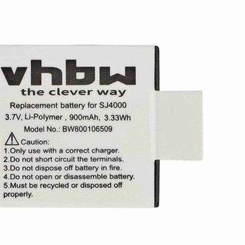 Videokamera 3x Akku ersetzt EKEN PG1050 - 900 mAh 3.7 V Li-Polymer