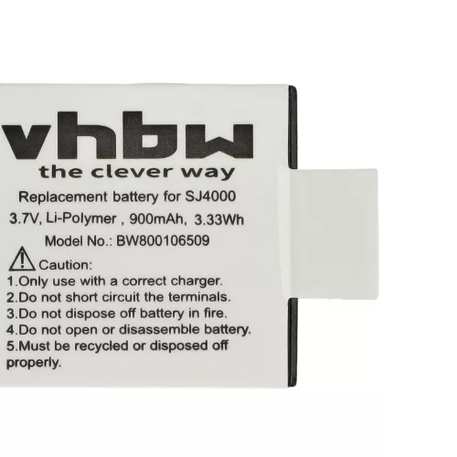 Videokamera 2x Akku ersetzt EKEN PG1050 - 900 mAh 3.7 V Li-Polymer