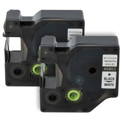 VHBW Label Tape Dymo 45803, D1, S0720830 - 19 mm black-white
