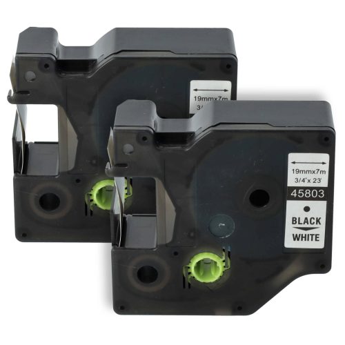 VHBW Label Tape Dymo 45803, D1, S0720830 - 19 mm black-white