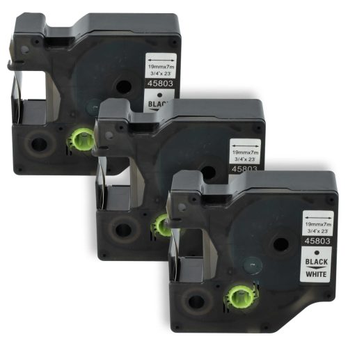 VHBW Label Tape Dymo 45803, D1, S0720830 - 19 mm black-white