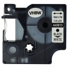 VHBW Dymo D1 Label Tape, 43613, 6 mm, Black-White