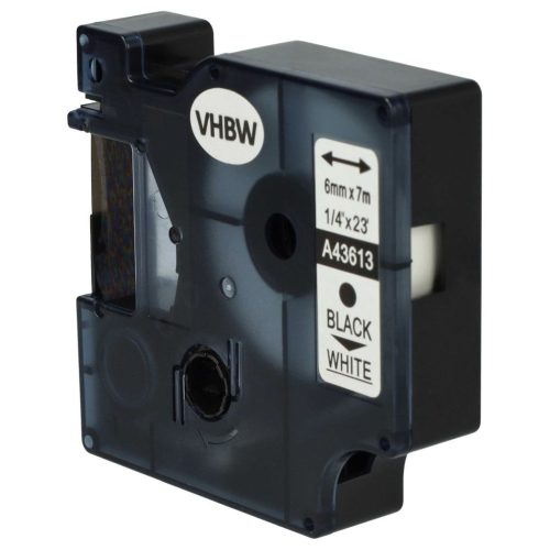 VHBW Dymo D1 Label Tape, 43613, 6 mm, Black-White