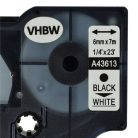 VHBW Dymo D1 Label Tape, 43613, 6 mm, Black-White