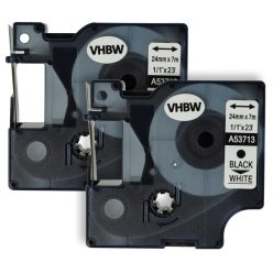 VHBW Label Tape Dymo D1, 53713 - 24 mm Black-White
