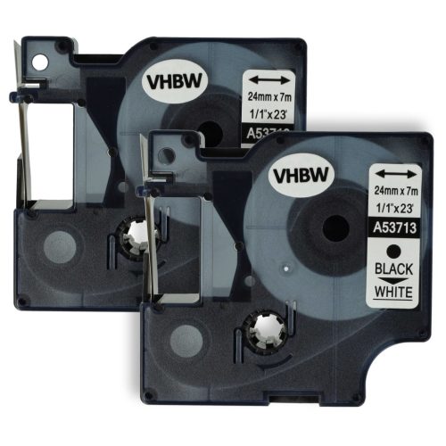 VHBW Label Tape Dymo D1, 53713 - 24 mm Black-White