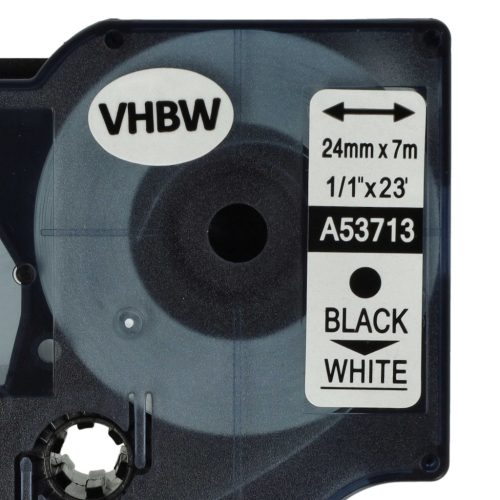 VHBW Label Tape Dymo D1, 53713 - 24 mm Black-White