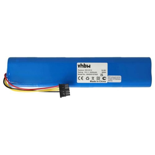 VHBW Battery for Neato 205-0012, 945-0179, 945-0129, 945-0177, 945-0123 - 3000 mAh, 12 V, NiMH