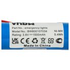 VHBW Emergency Lighting Battery - 1500 mAh 3.6 V NiMH