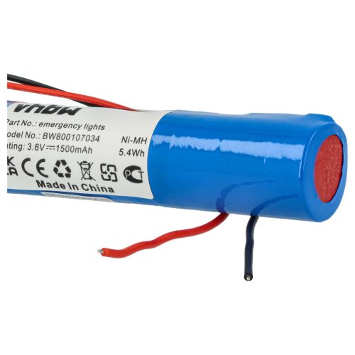 VHBW Emergency Lighting Battery - 1500 mAh 3.6 V NiMH