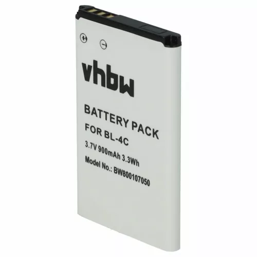VHBW Mobile Phone Battery for BBK BL-4C - 900 mAh 3.7 V Li-Ion