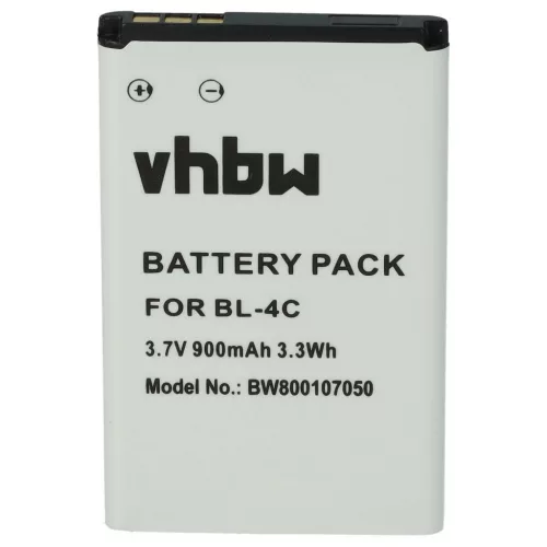 VHBW Mobile Phone Battery for BBK BL-4C - 900 mAh 3.7 V Li-Ion