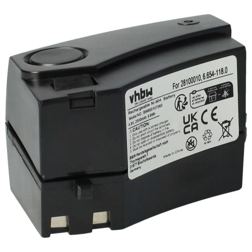 VHBW Battery for Kärcher KB 5, K65 Plus, K55 Pet - 2000 mAh, 4.8 V, NiMH