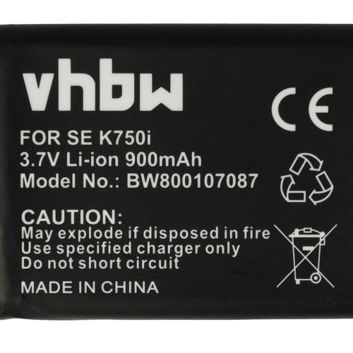 VHBW Mobile Phone Battery for Sony-Ericsson BST-37 - 900 mAh 3.7 V Li-Ion - Smartphone Battery