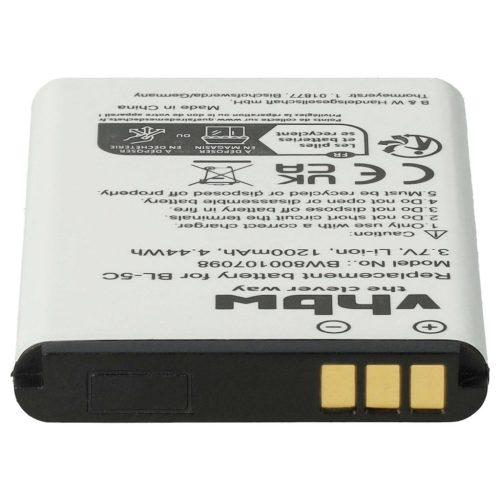 VHBW Mobile Phone Battery Alcatel RTR001F01, 3BN67332AA, 10000058 - 1200 mAh 3.7 V Li-Ion