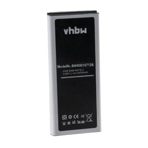 VHBW Mobile Phone Battery Samsung EB-BN910BBK, EB-BN910BBE - 6400 mAh 3.85 V Li-Ion + Back Cover