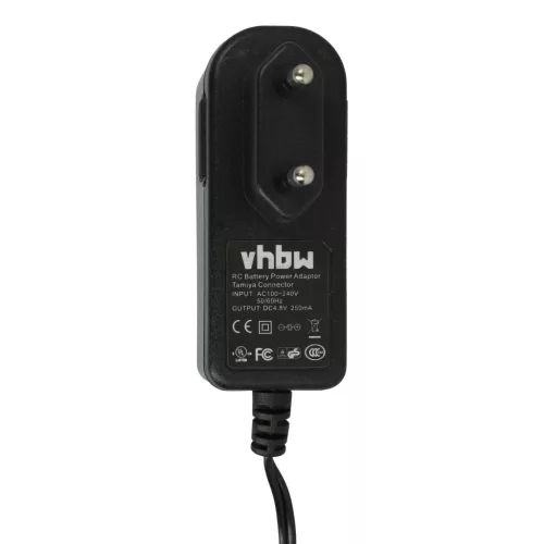 VHBW Charger for RC batteries with Tamiya Mini connector, for manufacturing RC models with battery packs - 200 cm 4.8 V / 0