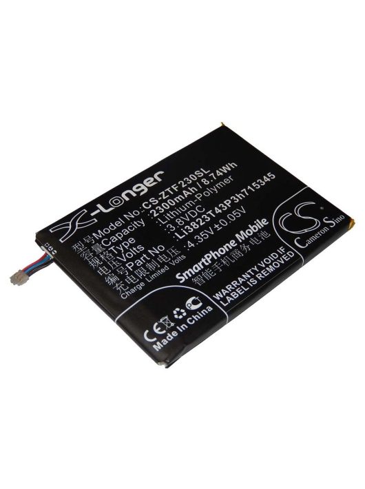 Mobiltelefon akkumulátor ZTE Li3820T43P3h715345, Li3823T43P3h715345-H - 2300 mAh 3,8 V Li-polymer - Okostelefon akkumulátor