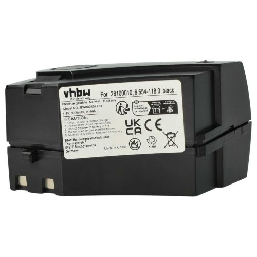 VHBW Battery for Kärcher KB 5, K65 Plus, K55 Pet - 3000 mAh, 4.8 V, NiMH