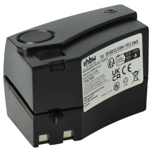 VHBW Battery for Kärcher KB 5, K65 Plus, K55 Pet - 3000 mAh, 4.8 V, NiMH