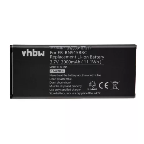 VHBW Mobile Phone Battery for Samsung EB-BN915BBE, EB-BN915BBC, EB-BN915BBK - 3000 mAh 3.8 V Li-Ion