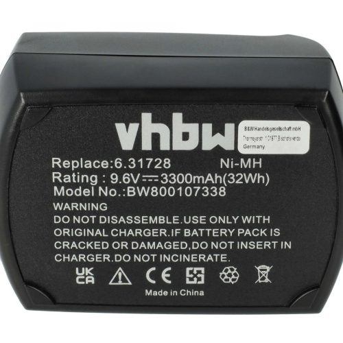 VHBW Elektrowerkzeug Akku Metabo 631728, 631746, 631746000, 631728000 - 3300 mAh, 9,6 V, NiMH