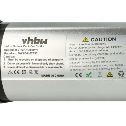 VHBW Akku für E-Bikes, Trinkflaschen-/Bottle-Akku, 36V, 10Ah, inklusive Ladegerät