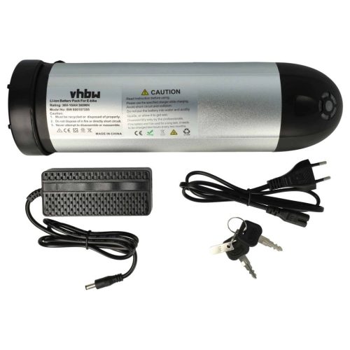VHBW Akku für E-Bikes, Trinkflaschen-/Bottle-Akku, 36V, 10Ah, inklusive Ladegerät