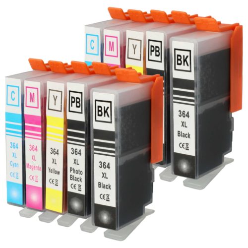 VHBW Ink Cartridge HP CB325EE Yellow, 364XL, CB324EE Magenta for 3070 printer - B/C/M/Y + photo black