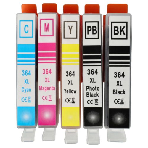 VHBW Ink Cartridge HP CB325EE Yellow, 364XL, CB324EE Magenta for 3070 printer - B/C/M/Y + photo black