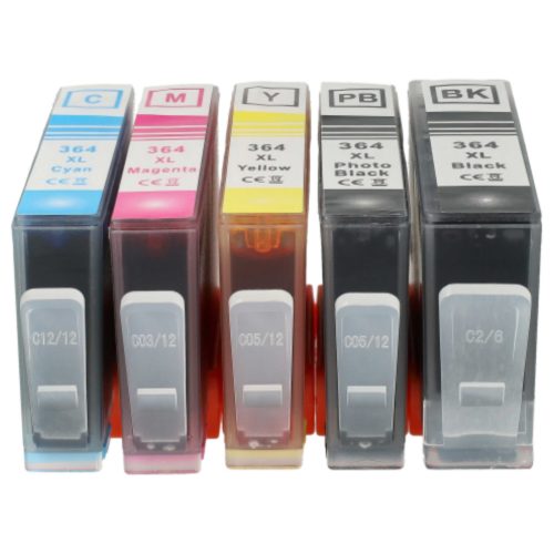 VHBW Ink Cartridge HP CB325EE Yellow, 364XL, CB324EE Magenta for 3070 printer - B/C/M/Y + photo black