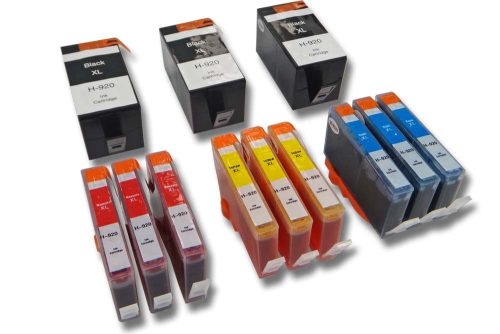 VHBW Ink Cartridge HP 920XL, CD972AE, CD973AE, CD974AE - 12 pieces
