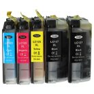 VHBW Tintenpatrone Brother LC125C, LC125, LC127, LC125M, LC127BK, LC125Y - B/C/M/Y