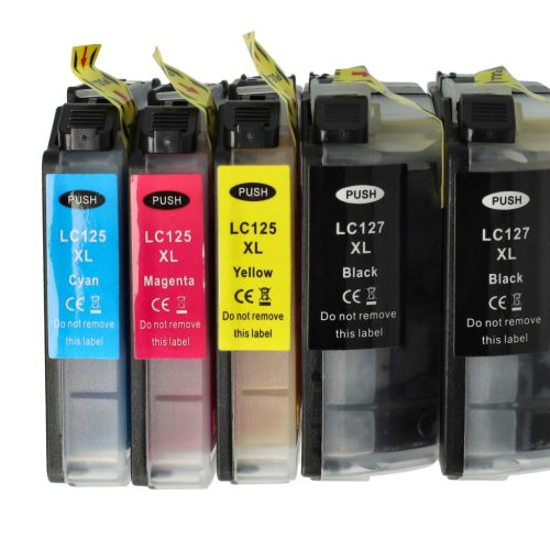 VHBW Tintenpatrone Brother LC125C, LC125, LC127, LC125M, LC127BK, LC125Y - B/C/M/Y