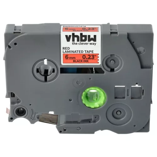 VHBW Brother TZE-411, TZ-411 Label Tape - 6 mm, Black-Red