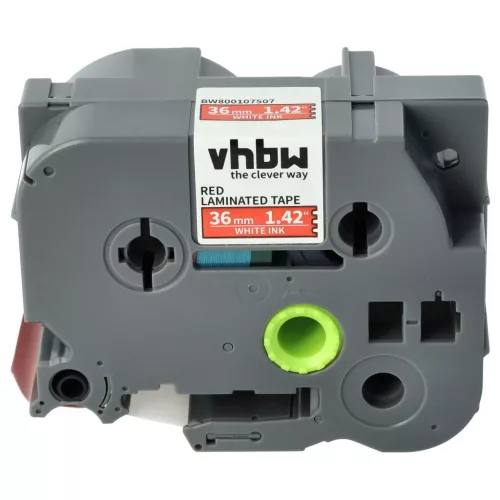 VHBW Brother TZE-465, TZ-465 Címkeszalag - 36 mm, Fehér-Piros