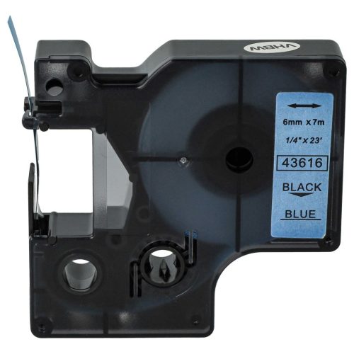 VHBW Dymo D1 43616 Label Tape – 6mm, Black-Blue