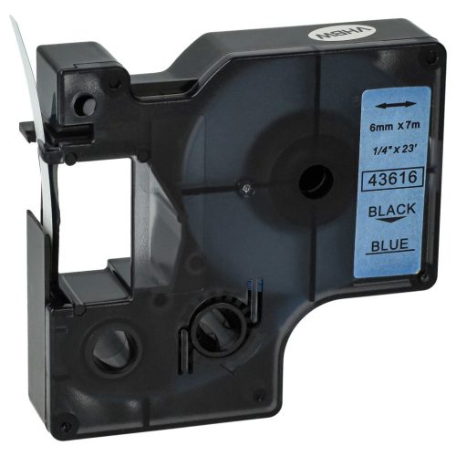 VHBW Dymo D1 43616 Label Tape – 6mm, Black-Blue