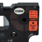 VHBW Dymo D1 Label Tape, 43617, 6 mm, Black-Red