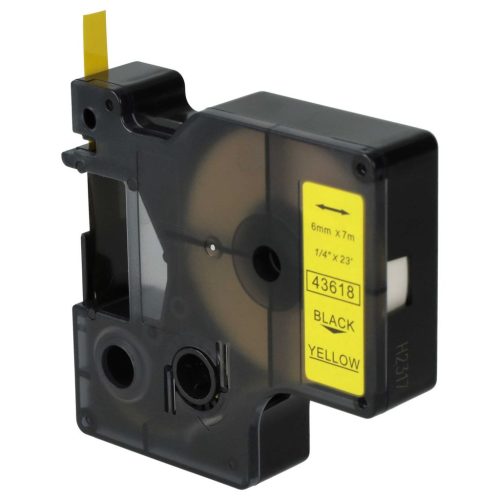 VHBW Dymo 43618 Label Tape, D1 - 6mm, Black-Yellow