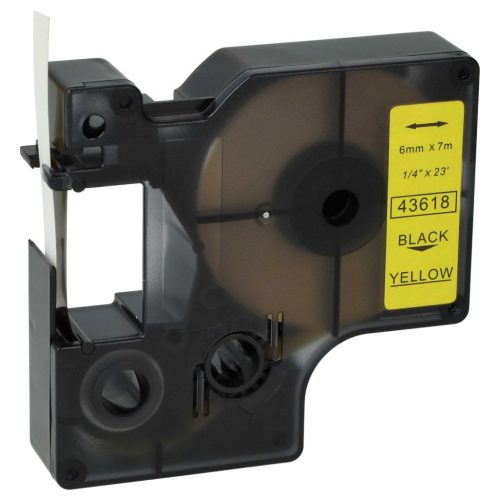 VHBW Dymo 43618 Label Tape, D1 - 6mm, Black-Yellow