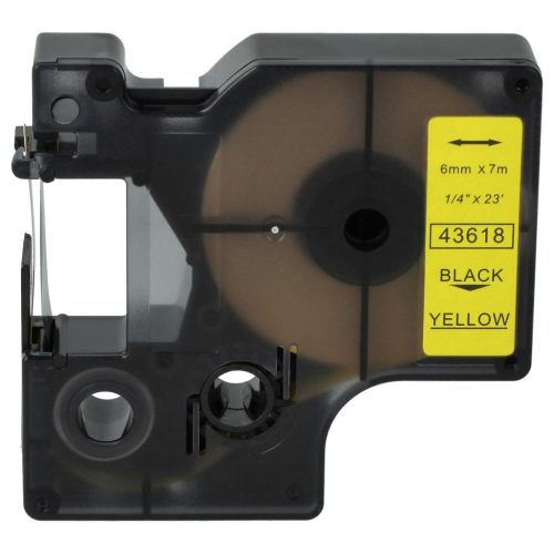 VHBW Dymo 43618 Label Tape, D1 - 6mm, Black-Yellow