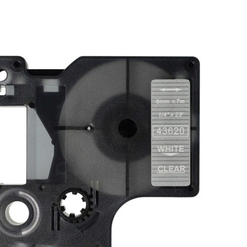 VHBW Dymo D1 Label Tape, 43620, 6mm, White-Clear