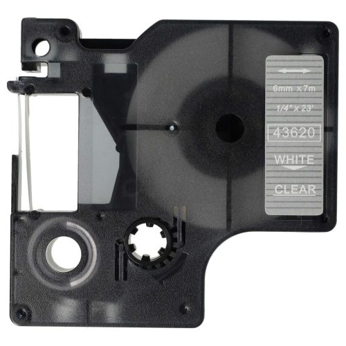 VHBW Dymo D1 Label Tape, 43620, 6mm, White-Clear