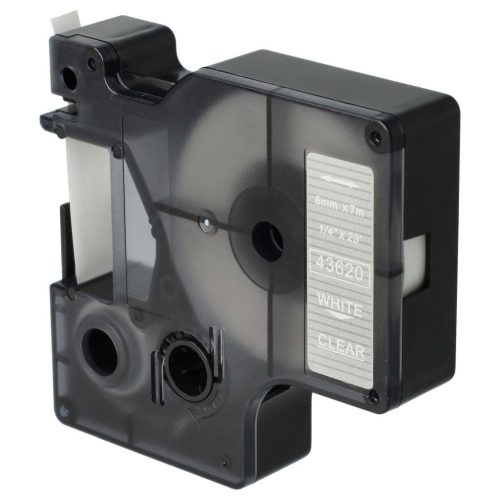 VHBW Dymo D1 Label Tape, 43620, 6mm, White-Clear