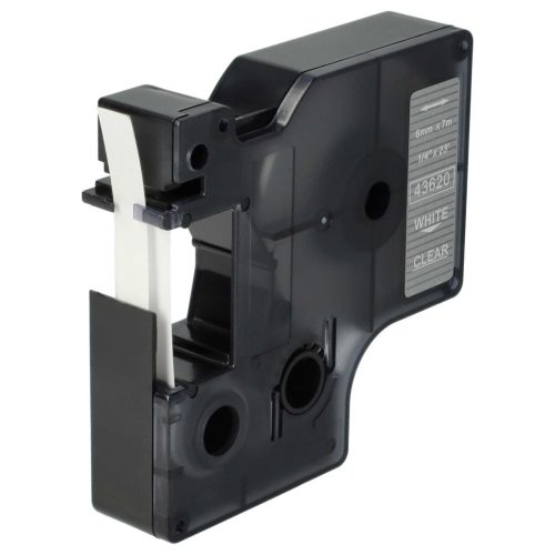 VHBW Dymo D1 Label Tape, 43620, 6mm, White-Clear