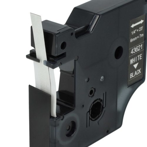 VHBW Dymo D1 Label Tape, 43621, 6 mm, White-Black