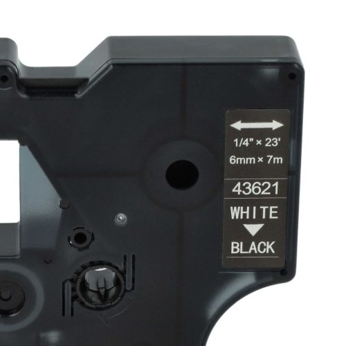 VHBW Dymo D1 Label Tape, 43621, 6 mm, White-Black