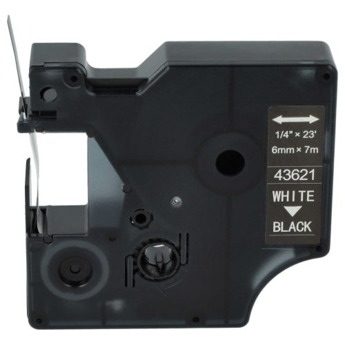 VHBW Dymo D1 Label Tape, 43621, 6 mm, White-Black